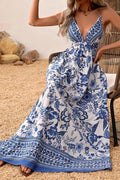 Hawaiian V-neck Short Sleeve Floral Dress image 2