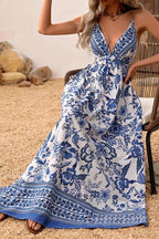 Hawaiian V-neck Short Sleeve Floral Dress image 2