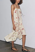 Floral Embroidered Asymmetric Boho Dress image 1