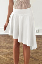 Satin Side Slit Asymmetrical Skirt image 5
