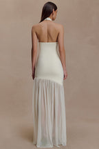 Asymmetrical Cutout Shirred Backless Fitted Maxi Dress image 4