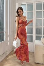 Floral V-Neck Cami Vacation Maxi Dress image 1