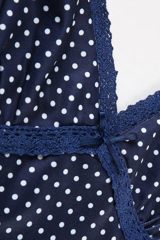 Sexy Polka Dot Color Block Lace Cami Top image 7