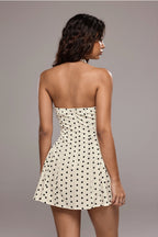 Chic Polka Dot Halter Neck Backless Slip Mini Dress image 6