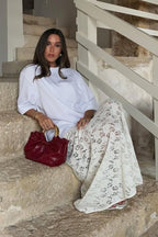 Vintage Lace Jacquard Sheer Low Waist Maxi Skirt image 4