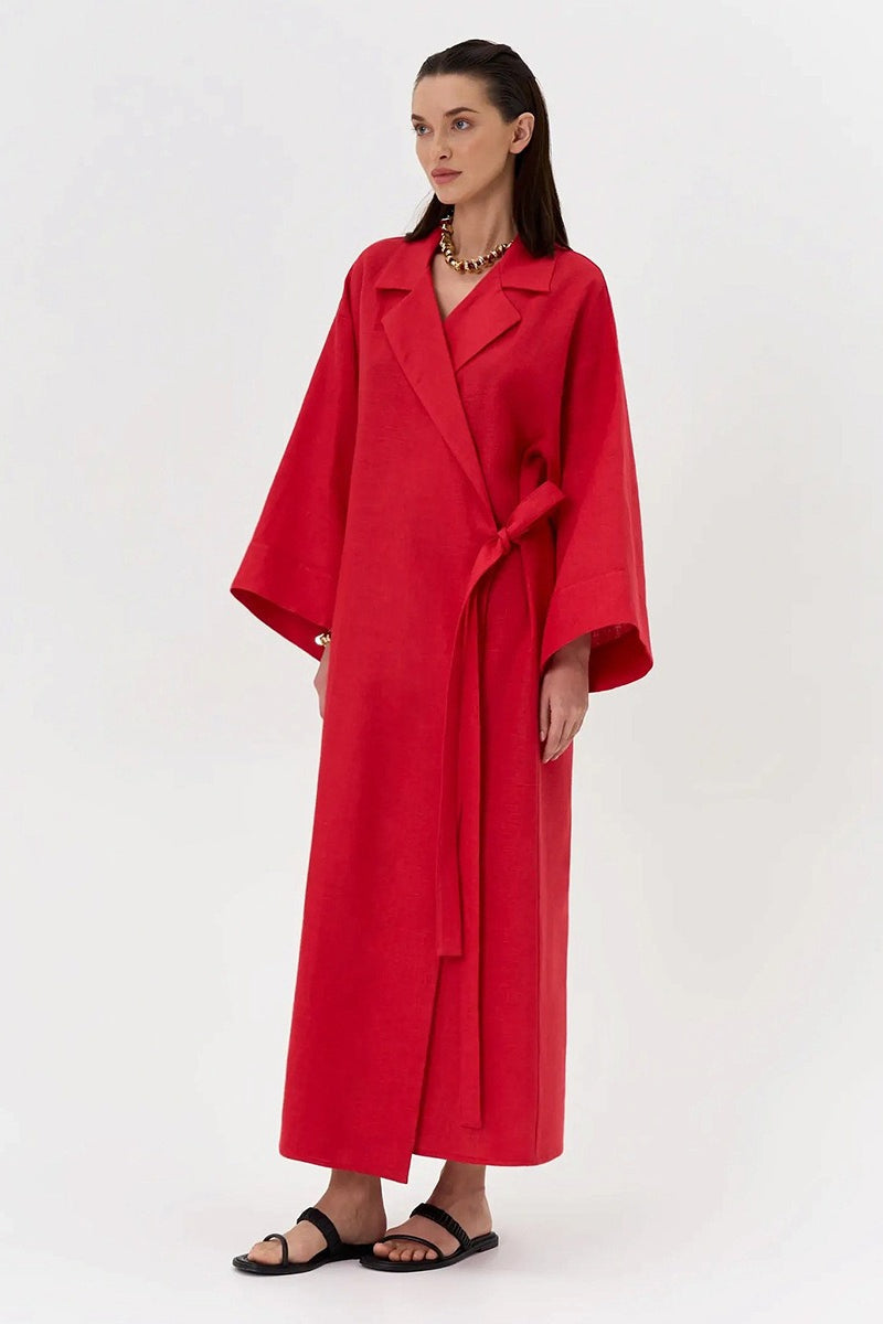 Long Sleeve Cotton Linen Shirt Coat image 3
