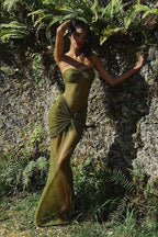 Sequin Strapless Bodycon Fish Tail Maxi Dress image 5