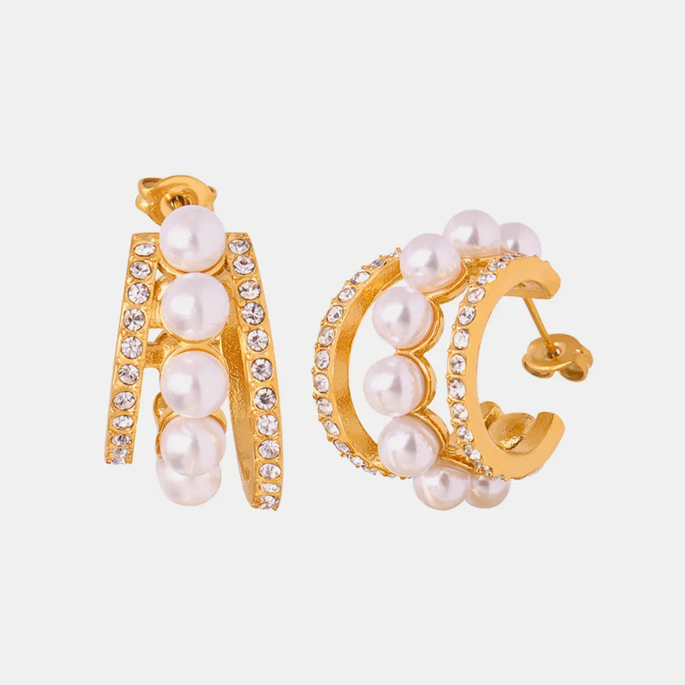 Corinne C-Hoop Earrings detail view styled for Avrienne
