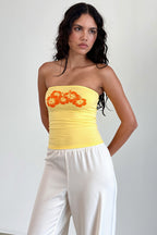 Printed Strapless Backless Crop Top Sexy Slim Blouse image 2