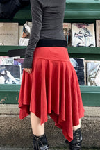 Chic Suede High Waist Asymmetrical Skirt image 7