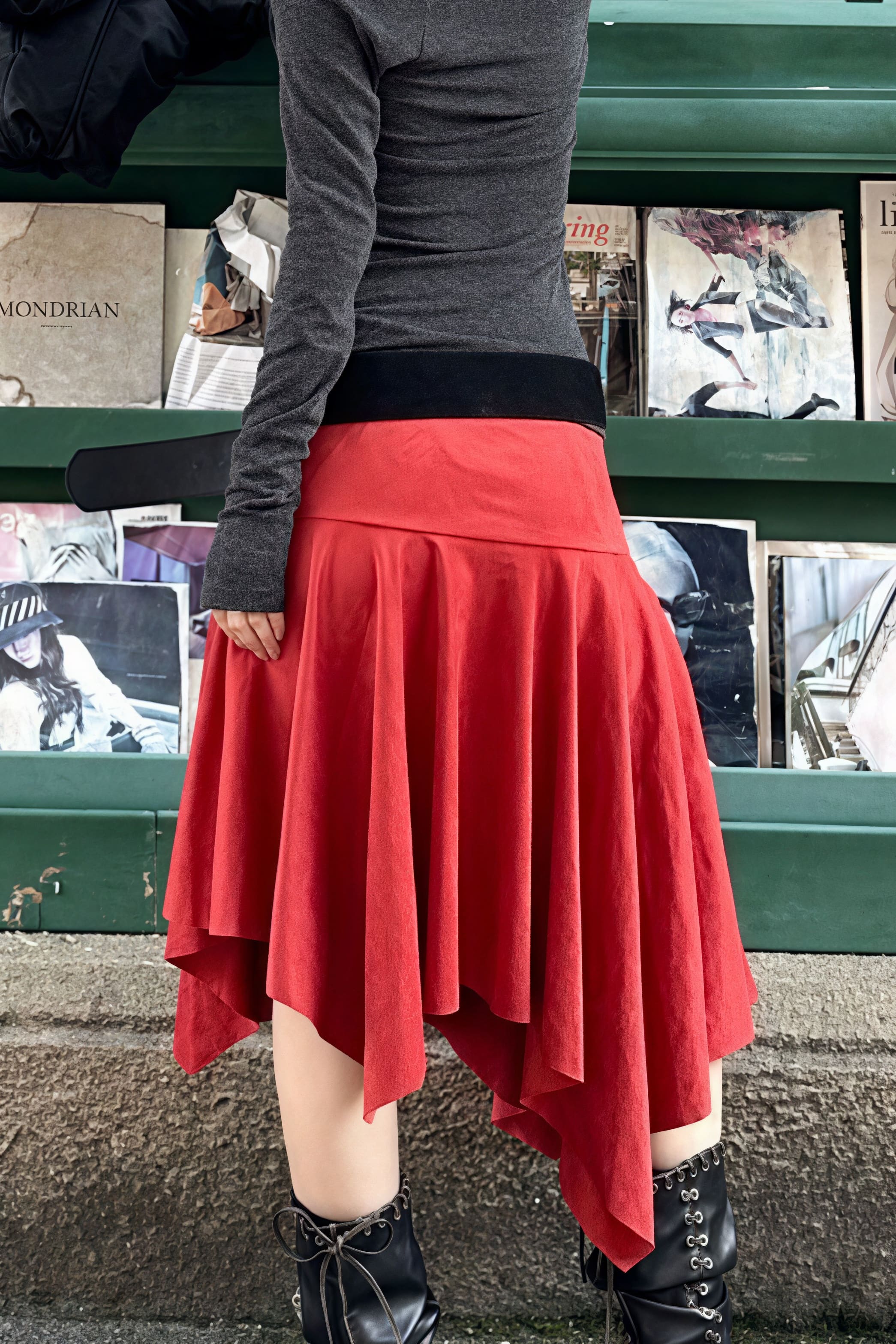 Chic Suede High Waist Asymmetrical Skirt image 7