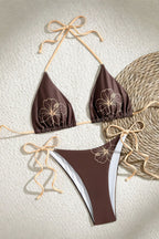 Hibiscus Print Lace Up Two Piece Swim Set image 4