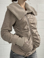 Pleated Lapel Knit Jacket Coat image 2