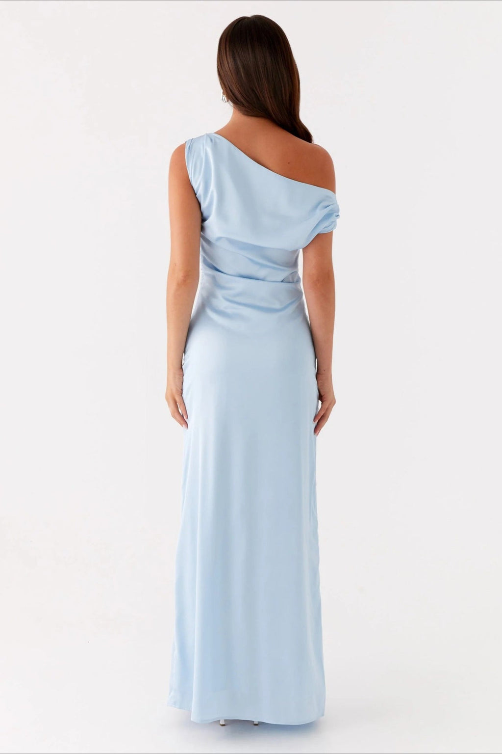 Solid Asymmetric Neckline Formal Dress image 4