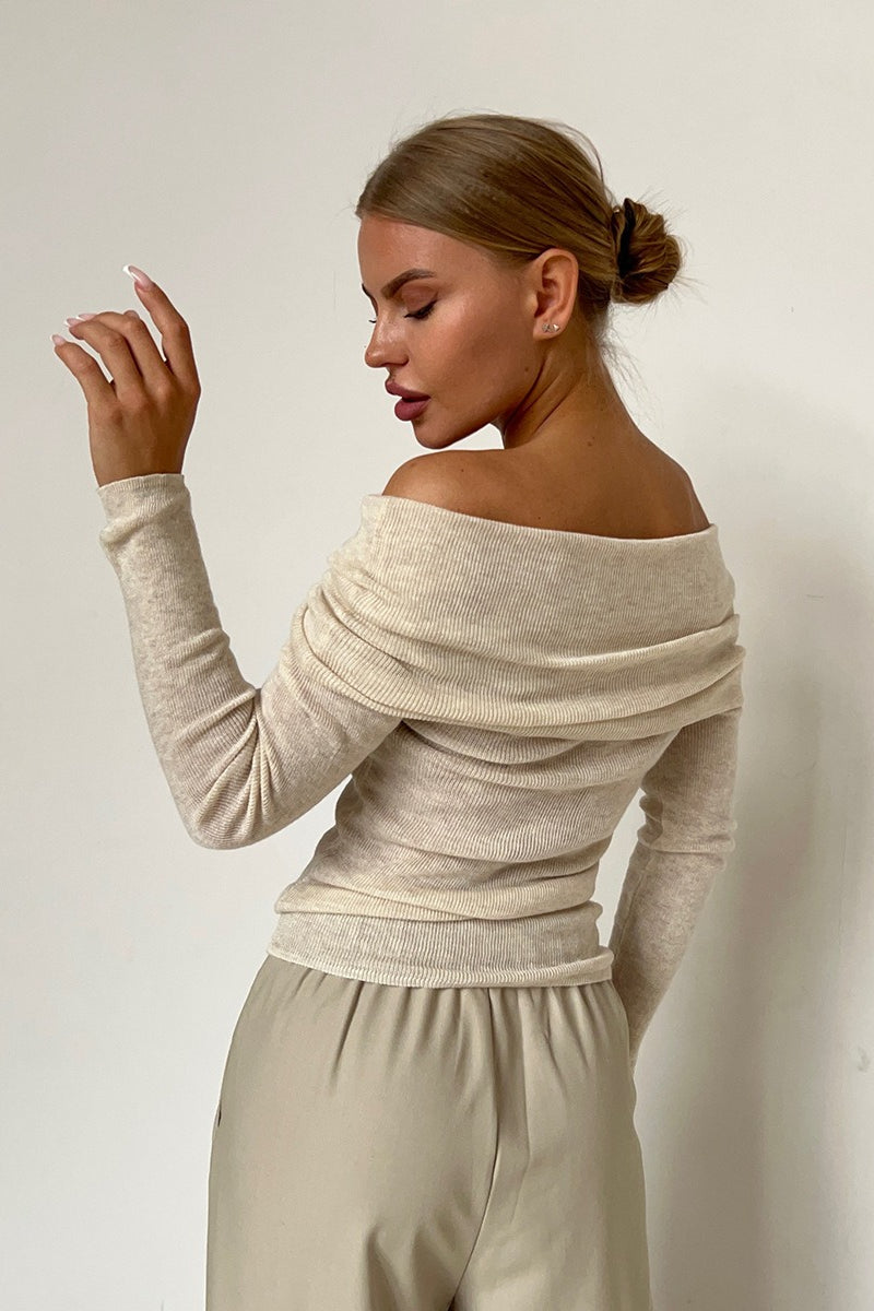 Slim Fit Off-Shoulder Knit Top image 6