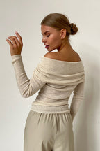 Slim Fit Off-Shoulder Knit Top image 6