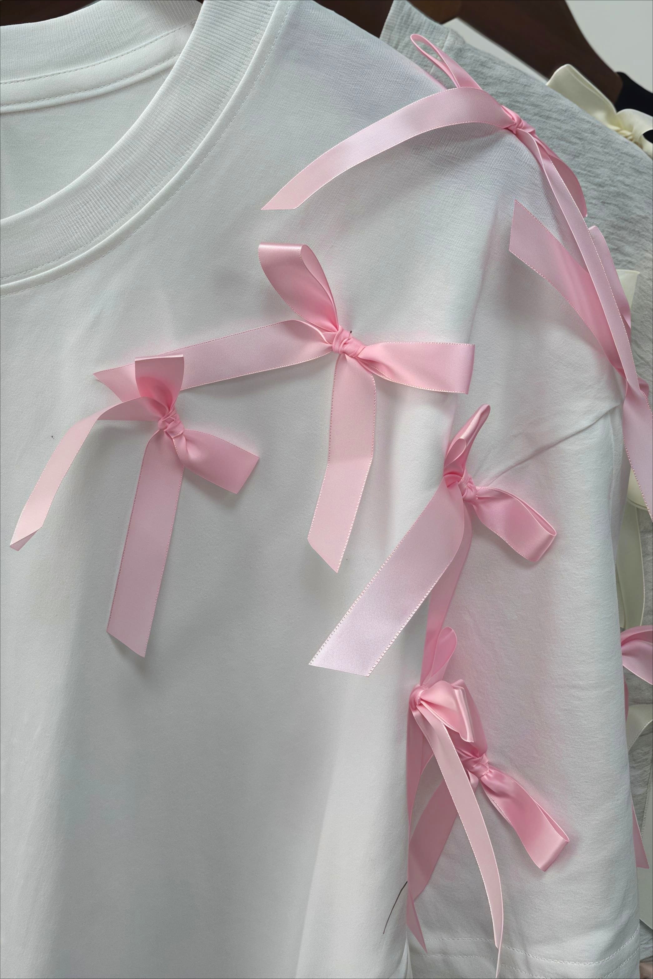 Cute Bowknot Ribbon Loose Short Sleeve T-shirt image 6