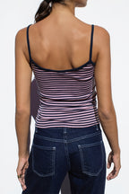 Striped Cropped Casual Cami Top image 7