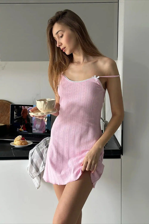 Casual Knit Jacquard Cami Mini Dress image 1