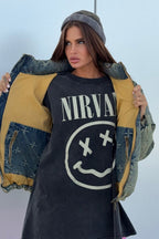 Vintage Washed Cross Embroidery Puffer Jacket image 3