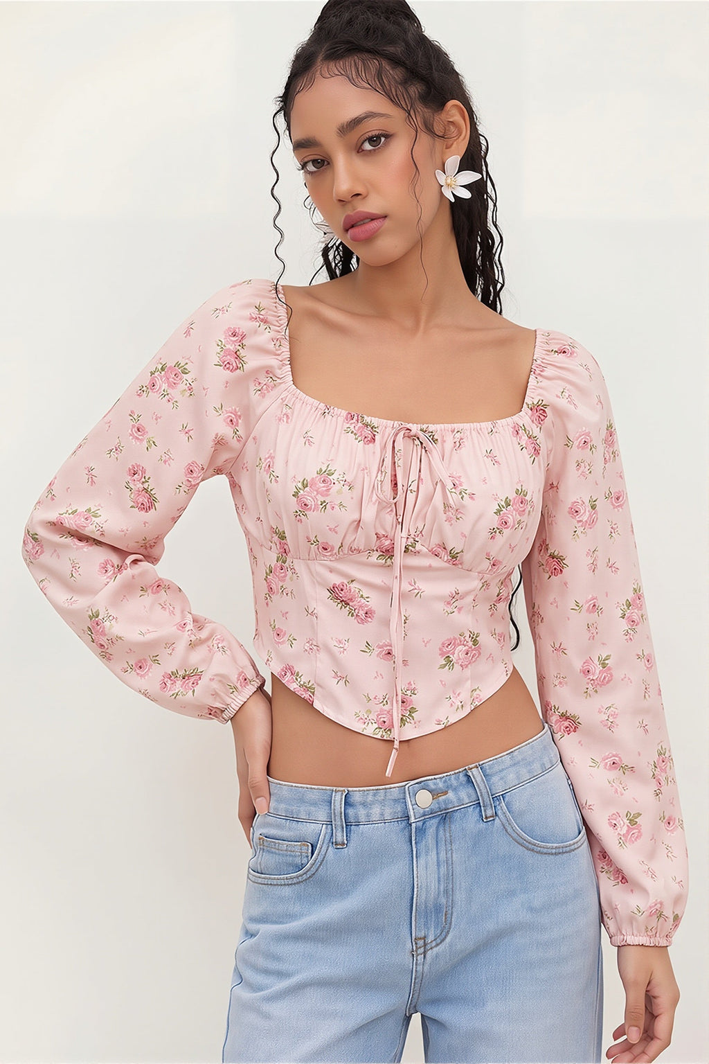 Elegant Floral Long Sleeve Blouse image 2