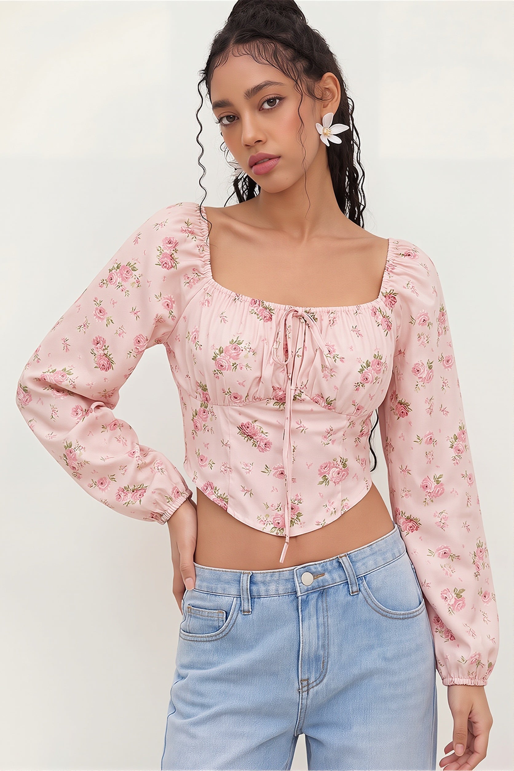 Elegant Floral Long Sleeve Blouse image 2