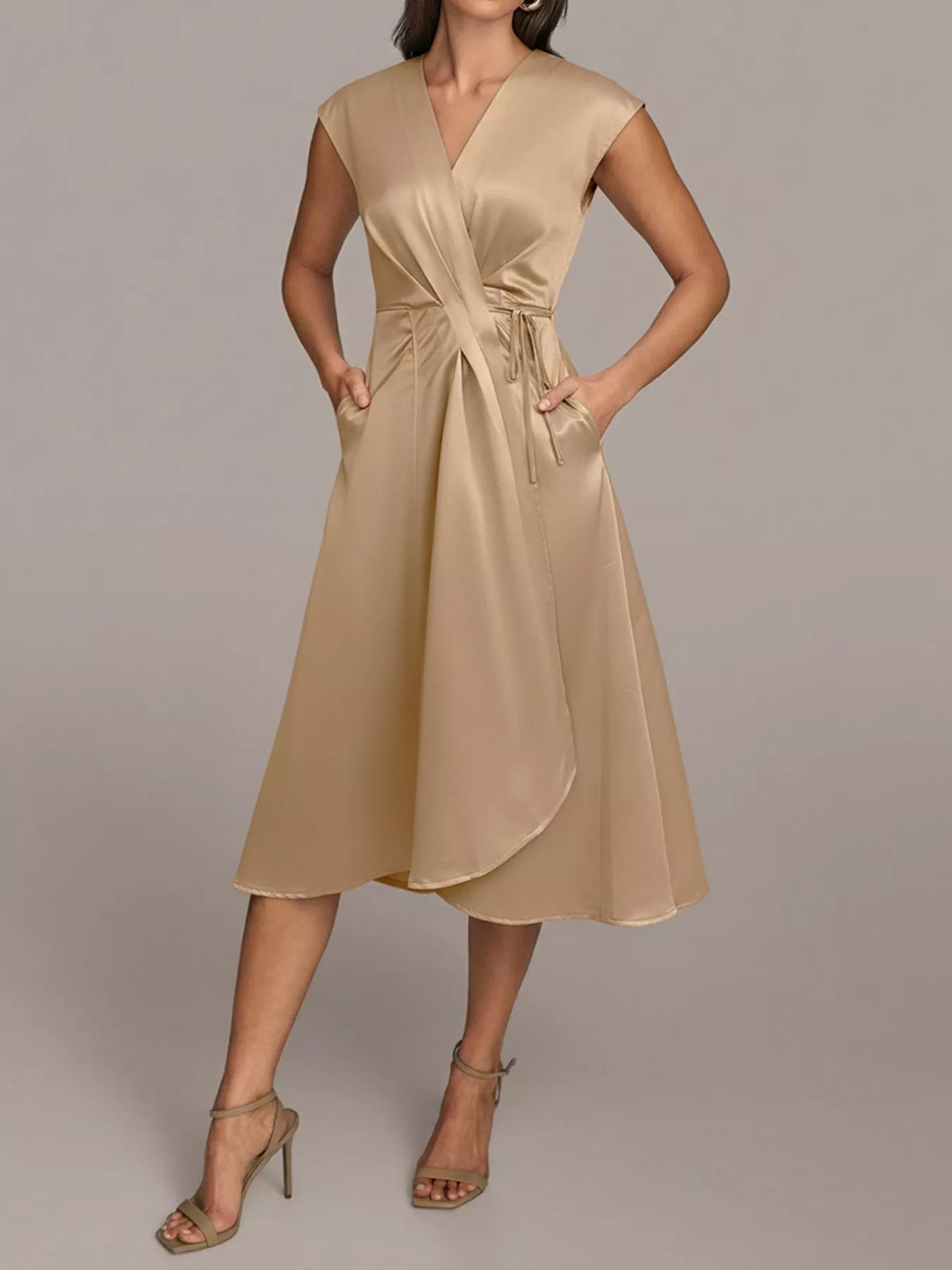 Anais Satin Dress styled for Avrienne