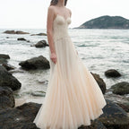 Lace Bone Tube Mesh Flared Prom Dress image 5