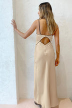V-Neck Strappy Hollow Slit Sexy Maxi Dress image 4