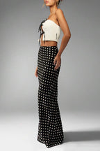 Slim Fit Polka Dot Midi Skirt image 2