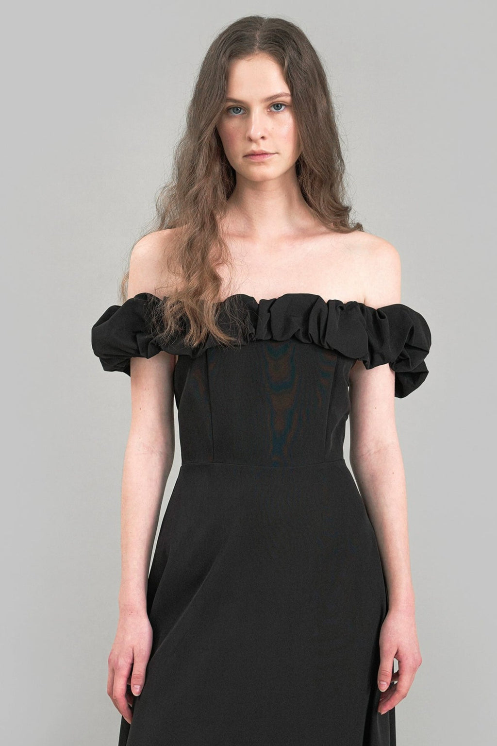 Satin Ruched Off-the-shoulder Cocktail Dress image 7