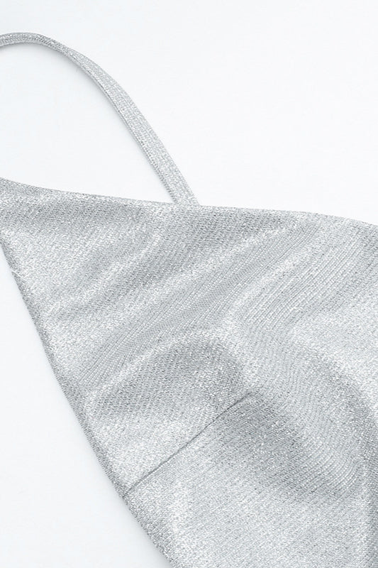 V-Neck Glitter Backless Slip Dress Party Dress image 8
