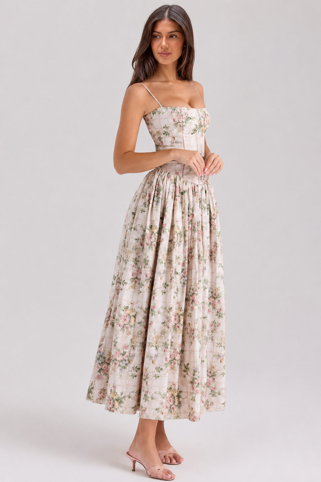 Sexy Floral Cami Bodycon Maxi Dress image 8