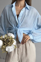Solid Casual Chic Long Sleeve Blouse image 1