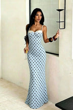 Polka Dot Spaghetti Strap Bodycon Maxi Dress image 4