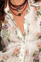 Light Mercerized Floral Lace Blouse image 3