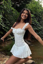 Embroidered Cotton Cami Boho Dress image 1