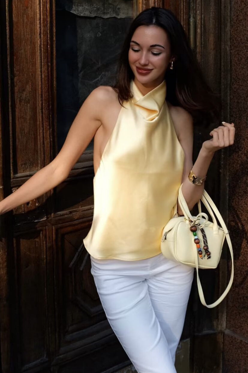 Satin Halter Top with Elegant Design image 1