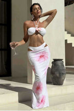 Floral Bandeau 3 Piece Bikini Set image 2