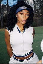 Athletic Casual Shirt Collar Solid Ribbed Two Piece Set image 1