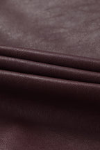 Angora Red PU Leather Blazer Coat image 6