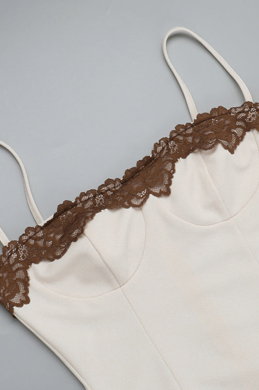 Lace Contrast Strappy Bodycon Party Dress image 7
