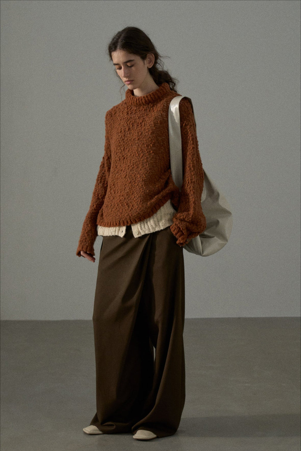 Textured Breathable Bean Yarn Knit Sweater image 4