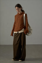 Textured Breathable Bean Yarn Knit Sweater image 4