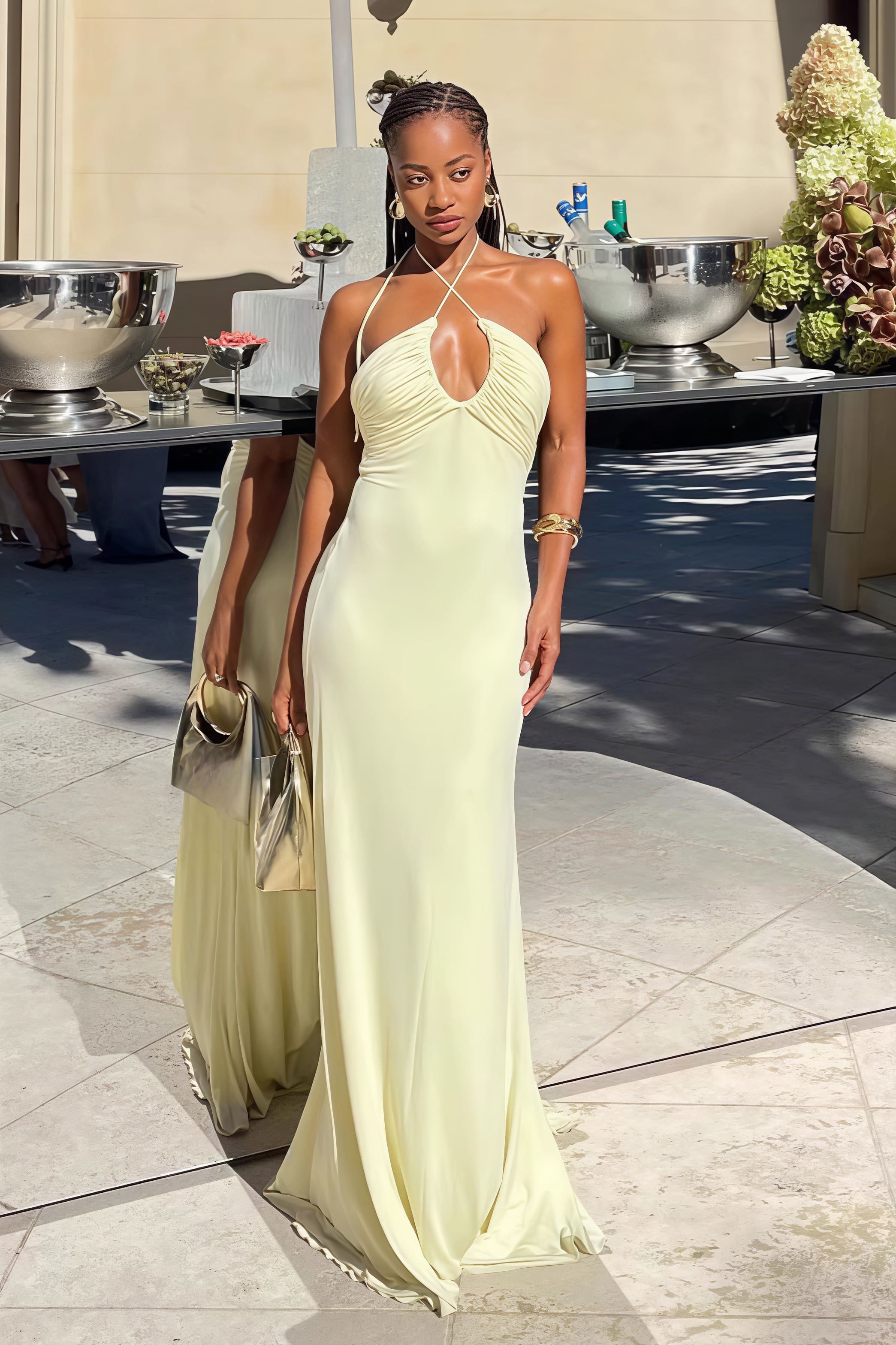 Halter Open Back Ruched Bodycon Mermaid Mini Dress image 1