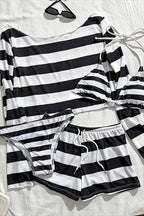 Striped Cover Up Four Piece Bikini Set image 7