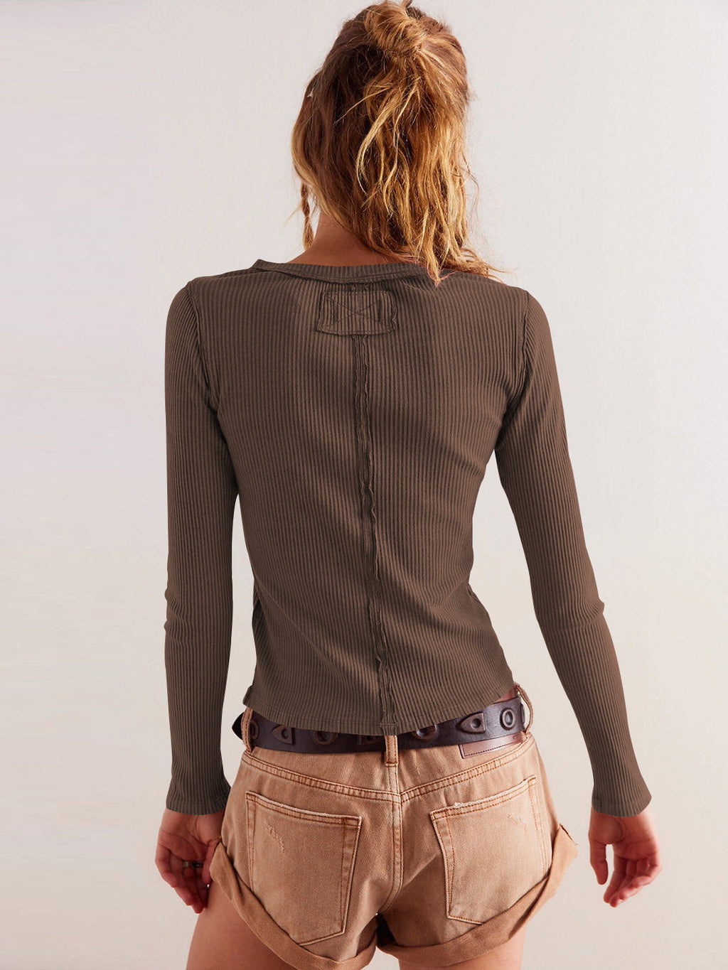 Buttoned Ribbed Knit Cardigan image 9
