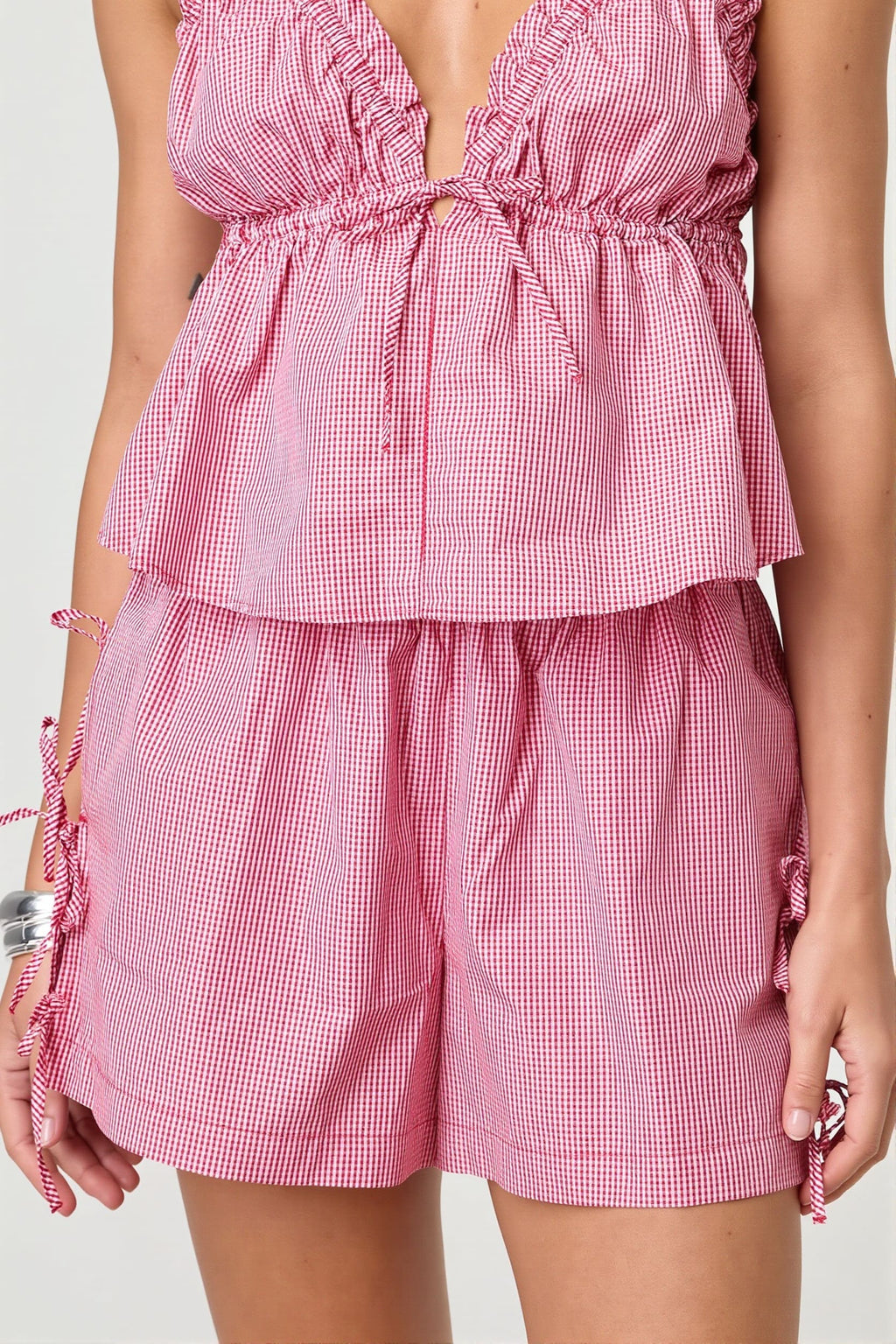 Casual Stripe Solid Drawstring Shorts image 4