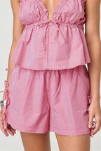 Casual Stripe Solid Drawstring Shorts image 4