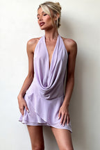 Elegant Chiffon Halter Mini Dress image 6